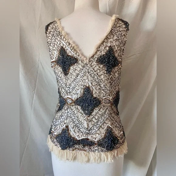 Birger et Mikkelson Night Heavily Beaded Shell sz 42 - Picture 7 of 9